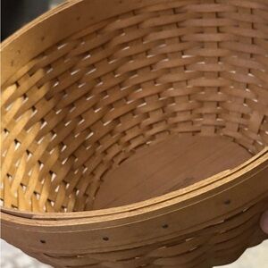 Set of THREE Longaberger Large Round Gathering Basket Bowls Signed 2004 & 2005